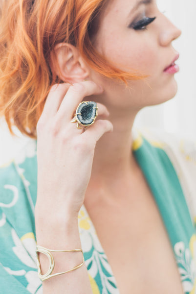 Gypsy Woman Mini Geode Ring